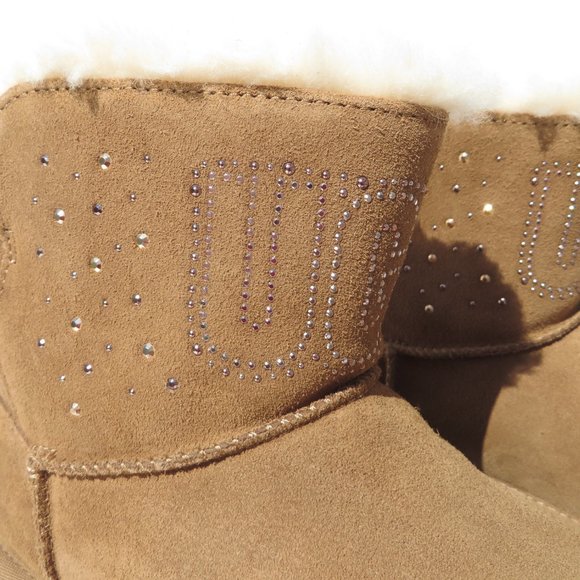 UGG Australia NEW Boots Classic Ugg Gem Mini Women's 10 CHE Chestnut NIB - Picture 5 of 14